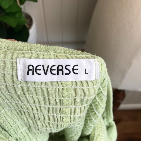 Reverse Green Sleeveless Elastic Waist Midi Dress - Picture 6 of 7